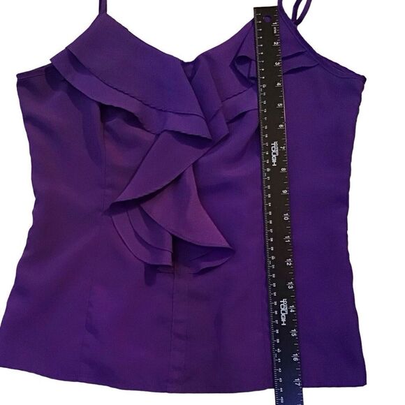 💜 Miley Cyrus Purple Ruffle Zip-Back Cami – Size M - Picture 6 of 9